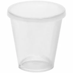 American Metalcraft 1.5 Oz. Reusable Clear Plastic Cup With Lid PMC15 - 12/Pack