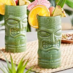 World Tableware 20 Oz. Green Tiki Tumbler - 12/Case