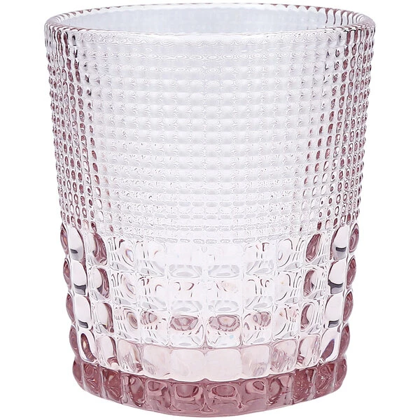 Fortessa Tableware Solutions Fortessa Malcolm 11.5 Oz. Pink Rocks / Double Old Fashioned Glass - 24/Case 1 Fortessa Tableware Solutions Fortessa Malcolm 11.5 Oz. Pink Rocks / Double Old Fashioned Glass - 24/Case