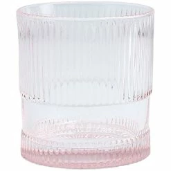 Fortessa Tableware Solutions Fortessa NoHo 9.85 Oz. Pink Rocks / Double Old Fashioned Glass - 4/Case
