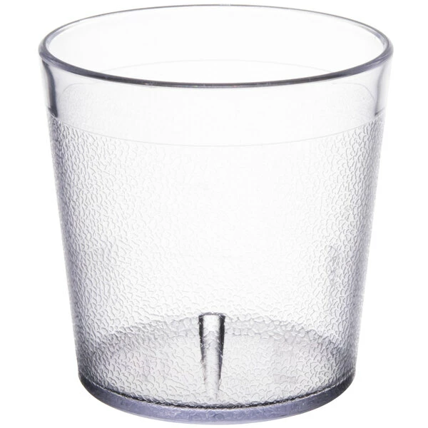 Carlisle 552907 Stackable 9 Oz. Clear SAN Plastic Old Fashioned Tumbler - 6/Pack 2 Carlisle 552907 Stackable 9 Oz. Clear SAN Plastic Old Fashioned Tumbler - 6/Pack - Image 2