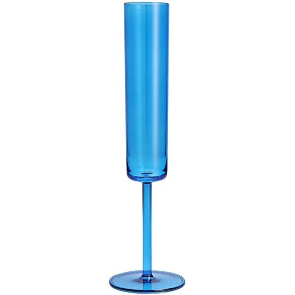 Fortessa Tableware Solutions Fortessa Outside 6 Oz. Blue Tritan Plastic Flute Glass - 24/Case 1 Fortessa Tableware Solutions Fortessa Outside 6 Oz. Blue Tritan Plastic Flute Glass - 24/Case