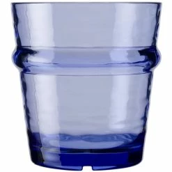 Libbey Infinium Wake 12 Oz. Tidal Blue Tritan Plastic Stackable Rocks / Double Old Fashioned Glass - 12/Case