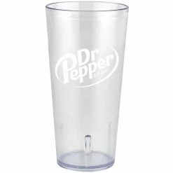 GET Enterprises GET 6624-C-DR 24 Oz. Clear Dr. Pepper® SAN Plastic Pebbled Tumbler - 72/Case