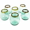 Kalalou 18 Oz. Recycled Stemless Wine Glass With Amber Rim - 6/Case