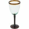 Kalalou 8 Oz. Recycled Wine Glass With Amber Rim And Stem - 6/Case