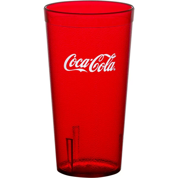Carlisle 52203550 Stackable 20 Oz. Ruby Coca-Cola® SAN Plastic Tumbler - 72/Case 2 Carlisle 52203550 Stackable 20 Oz. Ruby Coca-Cola® SAN Plastic Tumbler - 72/Case - Image 2