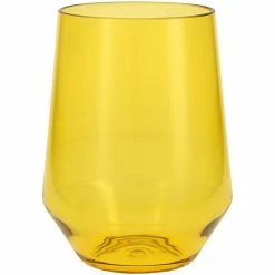 Fortessa Tableware Solutions Fortessa Sole 19 Oz. Yellow Sun Tritan Plastic Stemless Wine Glass - 12/Case