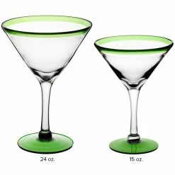 Acopa Tropic 15 Oz. Martini Glass With Green Rim And Base - 12/Case -Vidivi shop 2481844