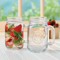 Libbey 97085 16 Oz. County Fair Drinking Jar / Mason Jar With Handle - 12/Case -Vidivi shop 270130
