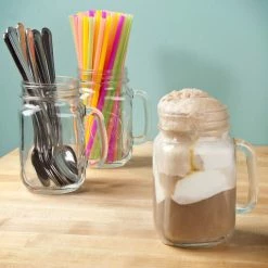 Libbey 97084 16 Oz. Customizable Drinking Jar / Mason Jar With Handle - 12/Case -Vidivi shop 361080