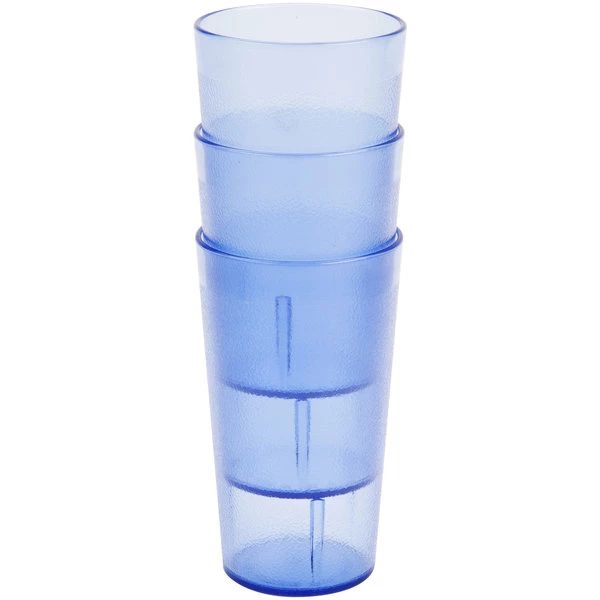 Cambro 1200P401 Colorware 12.6 Oz. Slate Blue Customizable SAN Plastic Tumbler - 6/Pack 3 Cambro 1200P401 Colorware 12.6 Oz. Slate Blue Customizable SAN Plastic Tumbler - 6/Pack - Image 3