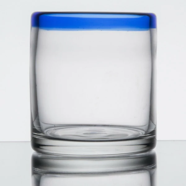 Libbey 92302 Aruba 12 Oz. Customizable Rocks / Old Fashioned Glass With Cobalt Blue Rim - 12/Case 2 Libbey 92302 Aruba 12 Oz. Customizable Rocks / Old Fashioned Glass With Cobalt Blue Rim - 12/Case - Image 2