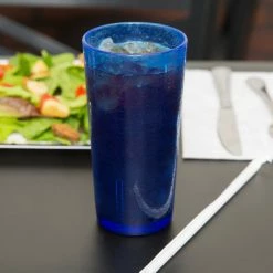 Cambro D16608 Del Mar 16 Oz. Sapphire Blue Customizable SAN Plastic Tumbler - 36/Case