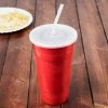 GET Enterprises GET SC-32-SET-R To-Go 32 Oz. Red Customizable Plastic Reusable Tumbler, Lid, And Straw Set - 24/Case