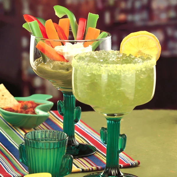 Libbey 3619JS 12 Oz. Cactus Margarita Glass 3 Libbey 3619JS 12 Oz. Cactus Margarita Glass - Image 3